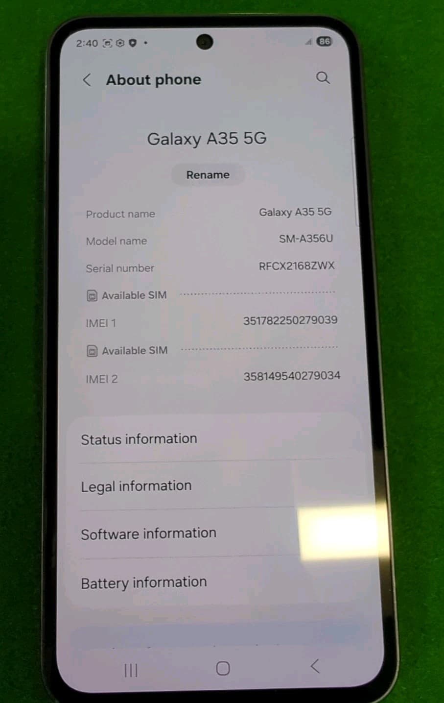 Galaxy A35 5G — seller’s listing photo